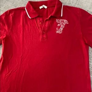 Red Versace Polo Shirt